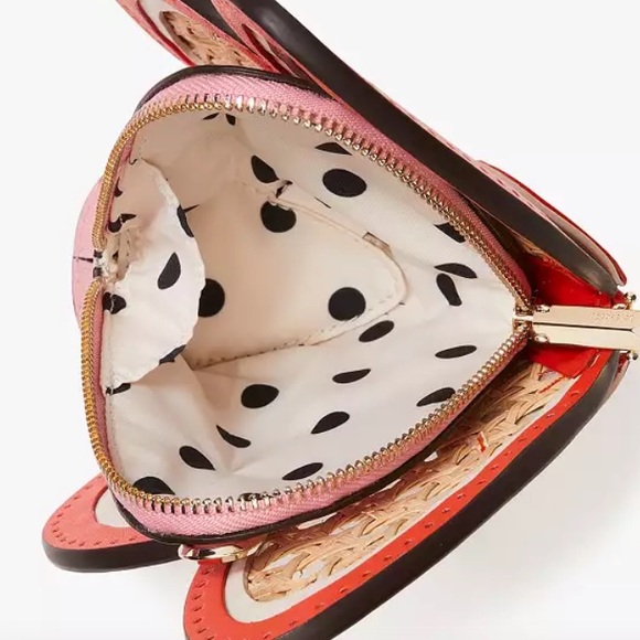 Kate Spade NWT Wing It Wicker Butterfly Coin Purse on a Chain - Picture 5 of 11